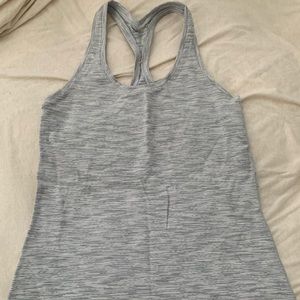 Grey/ white lulu lemon cool racer back tank top!